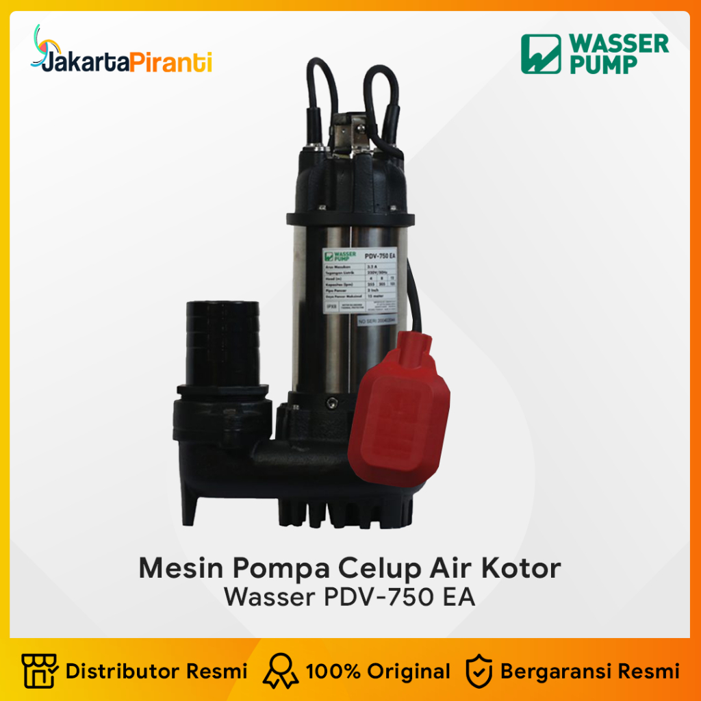 Mesin Pompa Celup Air Kotor Wasser PDV 750 EA Kuras Banjir Sirkulasi Kolam Siram Tanaman Air Mancur