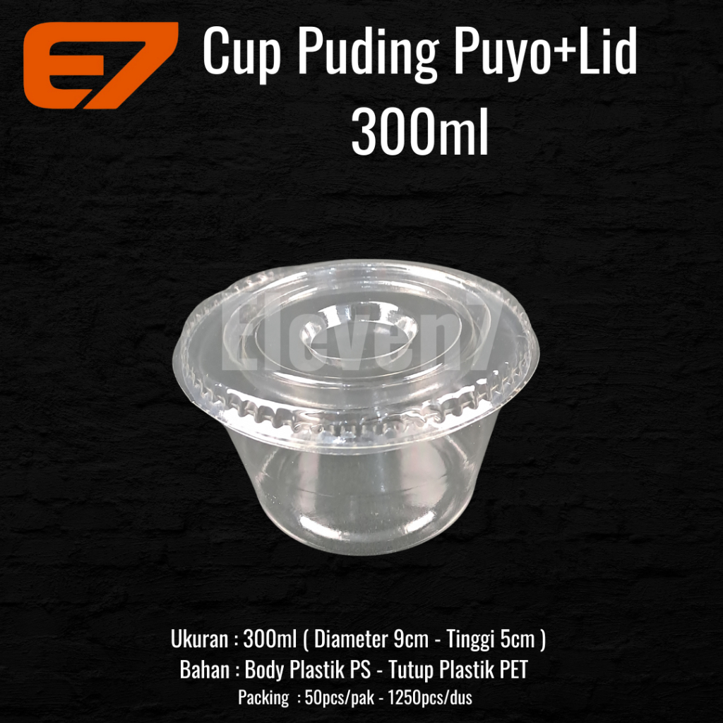 Cup Puding Puyo 300ml - Dessert Jelly Cup Sauce Cup , Gelas Plastik (50pcs)