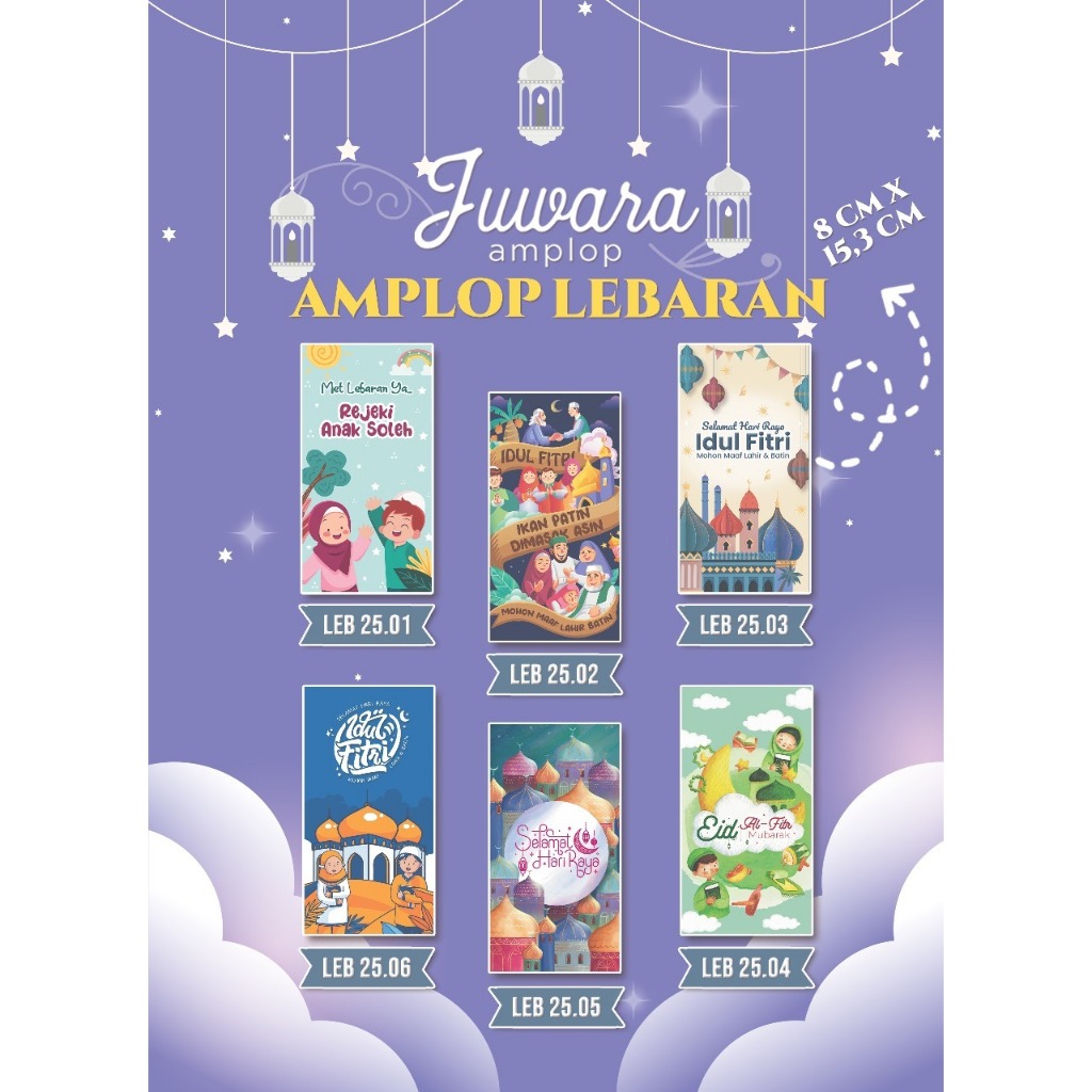 

Amplop Lebaran Juwara Kode 1 - 6 Harga Murah Isi 20 pcs