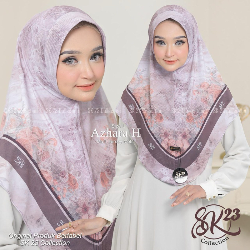 MUGHNI - AZHARA MOTIF H | HIJAB BERGO INSTAN DAILY PED ANTEM SUBLIM