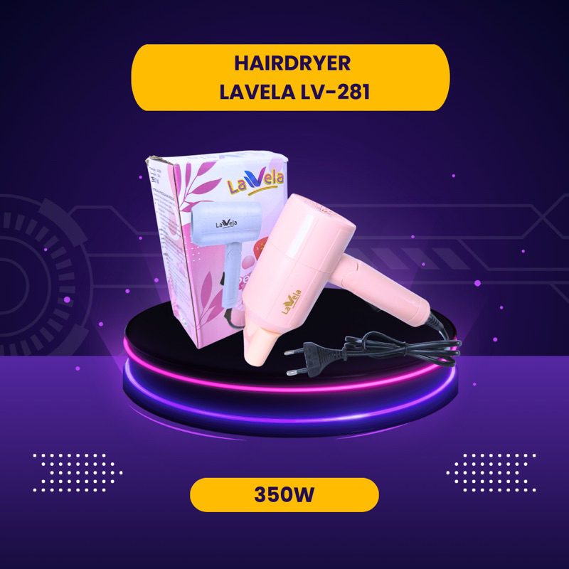 Pengering Rambut Lavela LV-281 - Hair Dryer dengan Teknologi Ion Negatif dan 2 Pengaturan Suhu