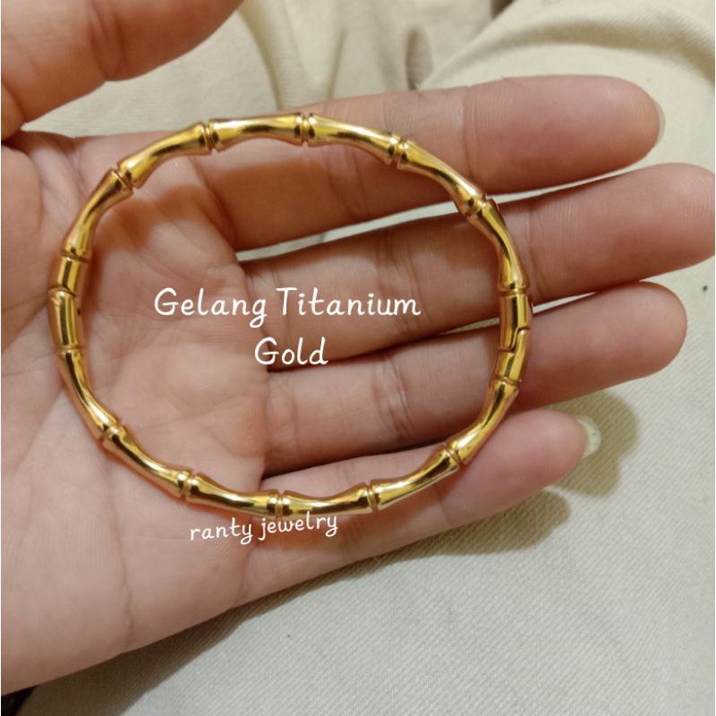 Gelang Titanium Anti karat Pr3mium, Gelang bangle, Asli gelang Wanita, Motif Gelang Bambu, Harian