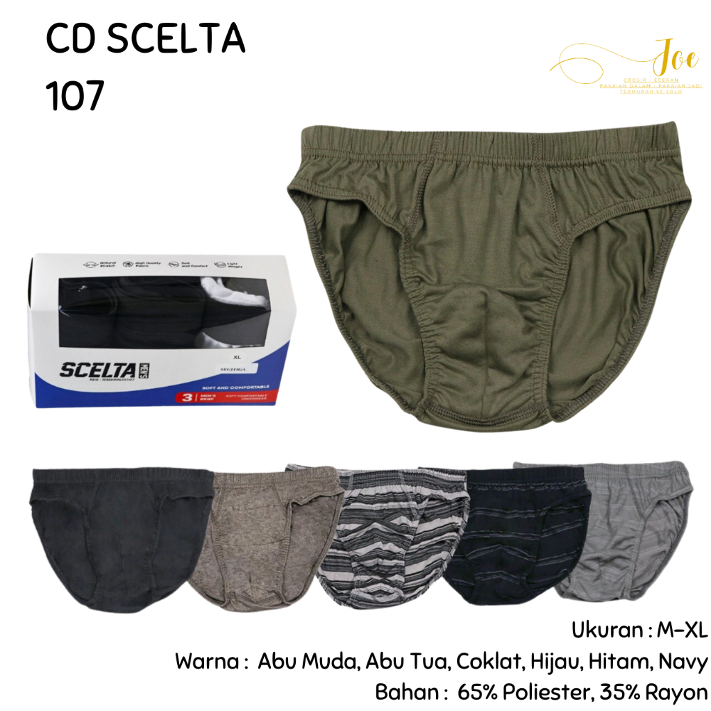 [ISI 3] CD Pria Scelta SM 107 3S / Celana Dalam Cowok CD Laki Scelta - joeraganmenwear