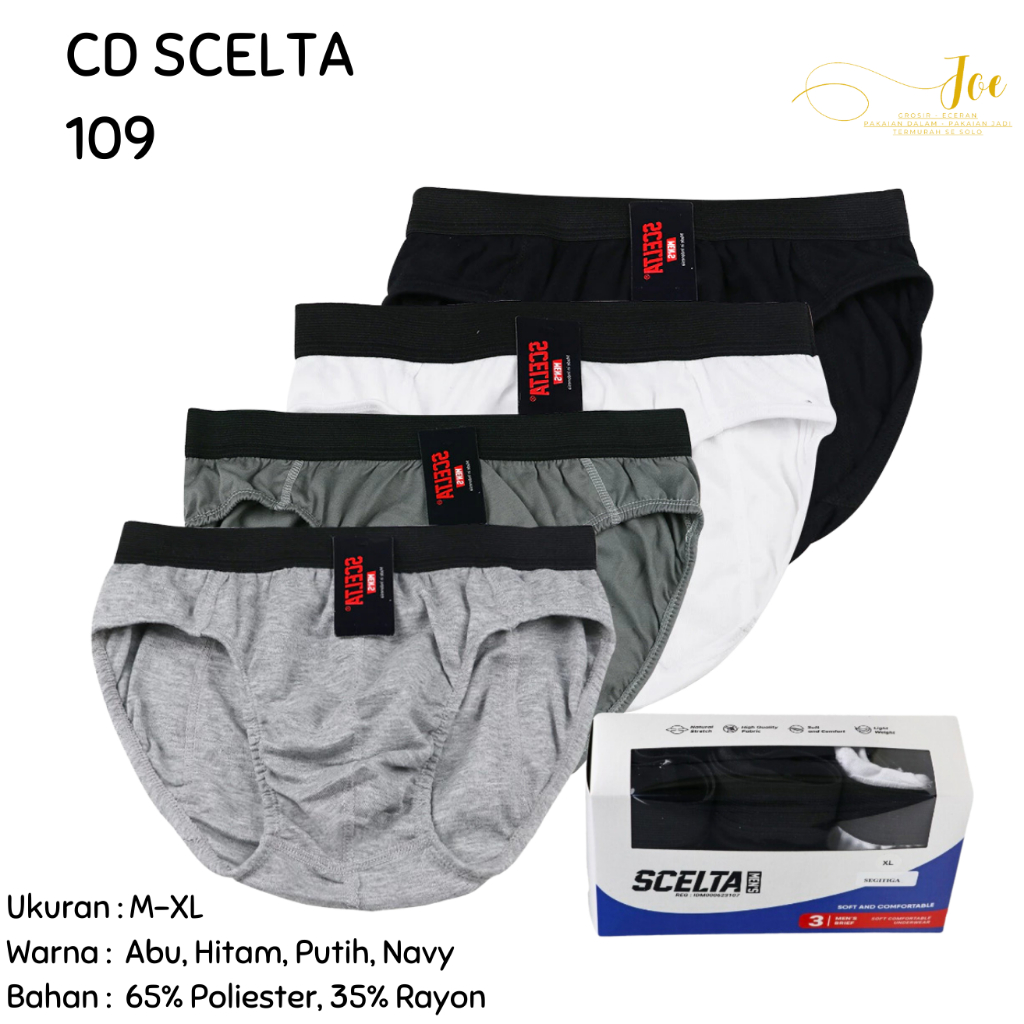 [ISI 3] CD Pria Scelta SM 109 / Celana Dalam Cowok CD Laki Scelta / Pakaian Dalam Pria