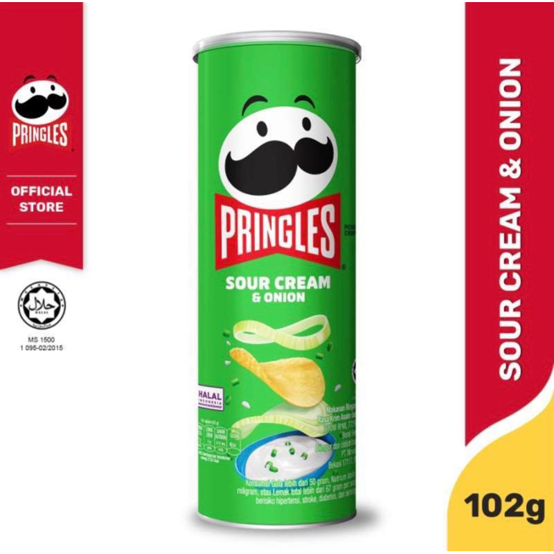 

Pringles Sour Cream & Onion 102g - Snack Keripik Kentang