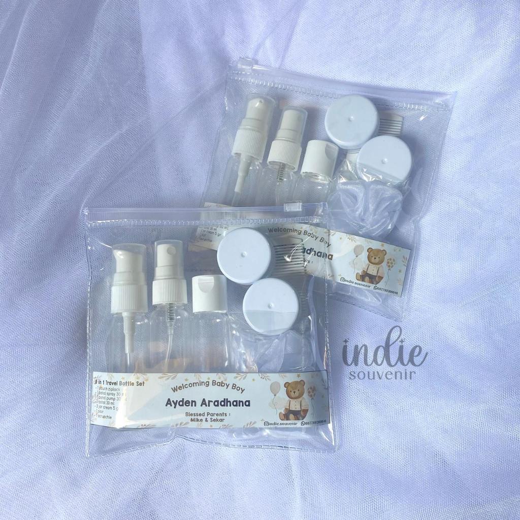 Souvenir set travel bottle pouch botol spray parfum sabun baby born bridesmaid hampers
