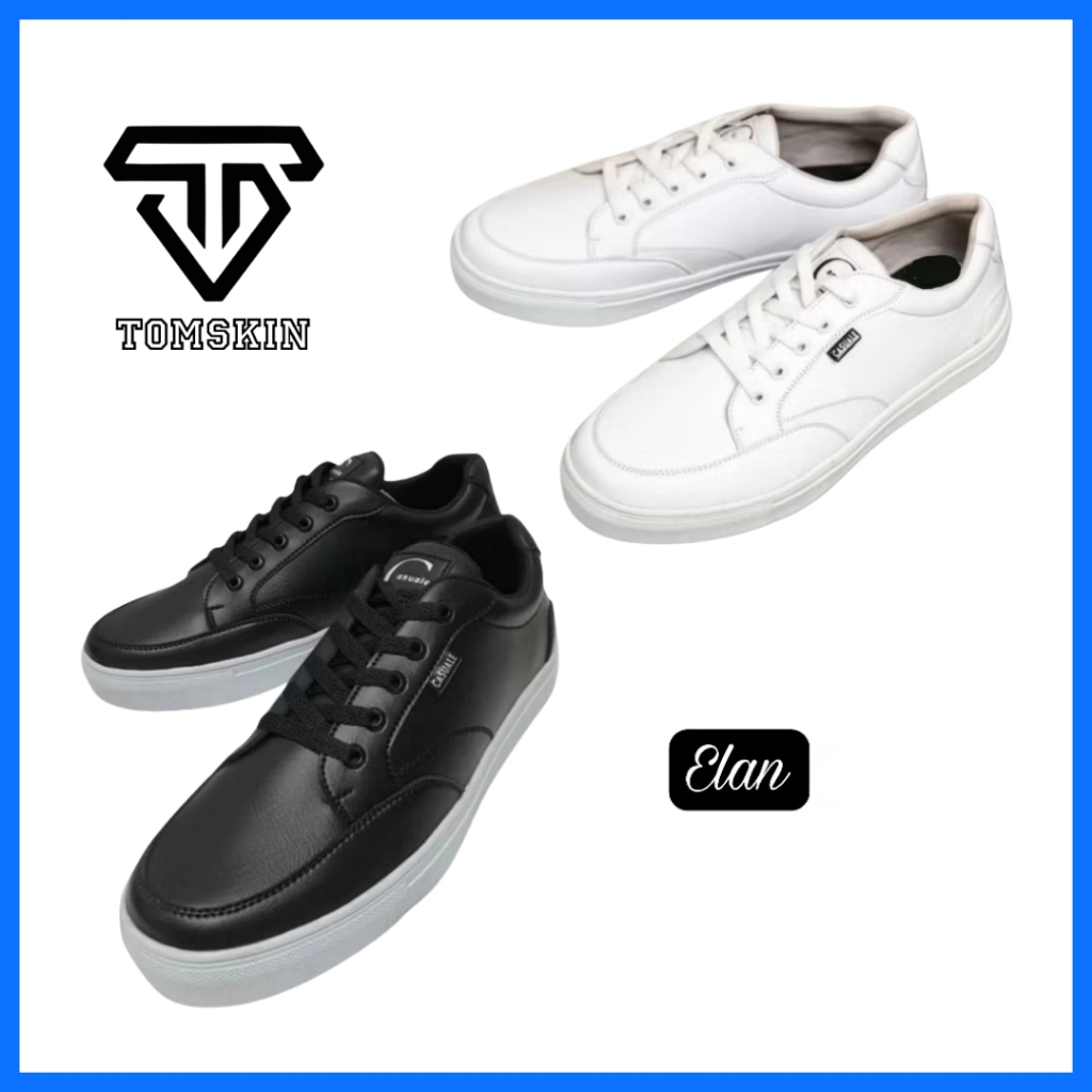 ELAN - Sepatu Sneakers Pria Sepatu Casual Pria Sneakers Hitam Putih Original - Casuale