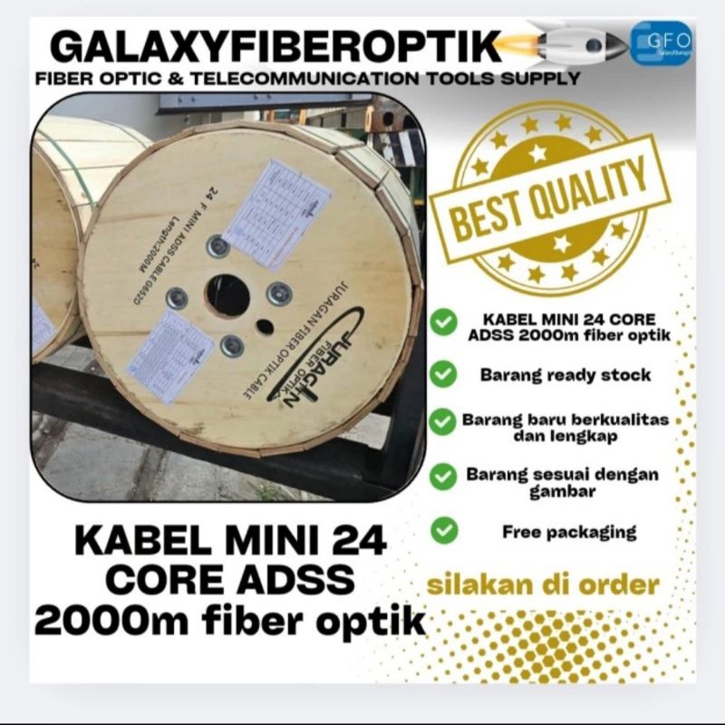 kabel mini adss 24 core 2000 meter/ kabel 24 core adss 2000 meter / kabel adss 24 core fig 8  2000 m