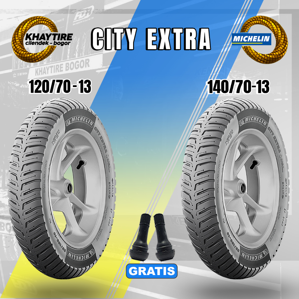 Sepasang Ban Motor Nmax MICHELIN CITY EXTRA 120/70 & 140/70 Ring 13 Tubeless