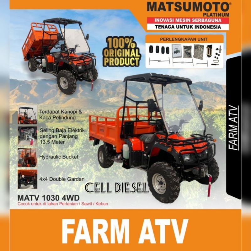Mobil FARM ATV Serbaguna MATSUMOTO MATV 1030 4WD Double GardanG6