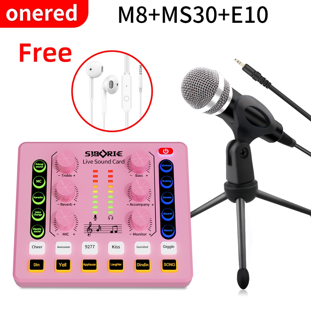 Onered Soundcard M8 Mixer Bluetooth sound card Audio USB External soundcard live phone PC-live