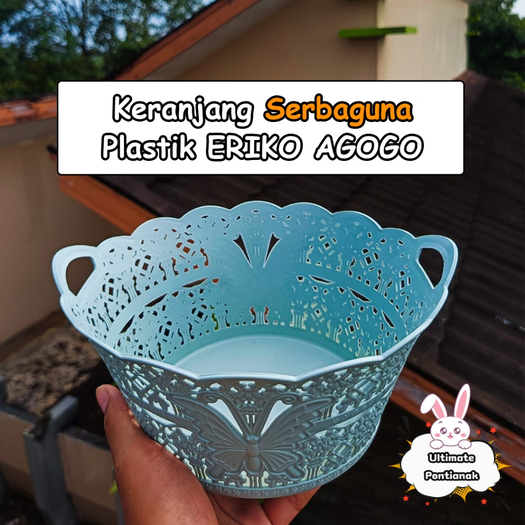 ERIKO Keranjang Serbaguna Plastik ERIKO BASKET AGOGO | Keranjang Bulat | Keranjang Buah atau Parcel 