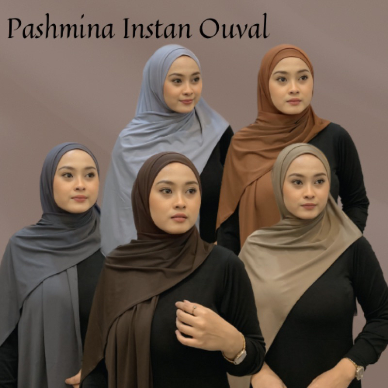 Pashmina Instan Ouval jersey premium/kerudung instan ouval/hijab instan jersey