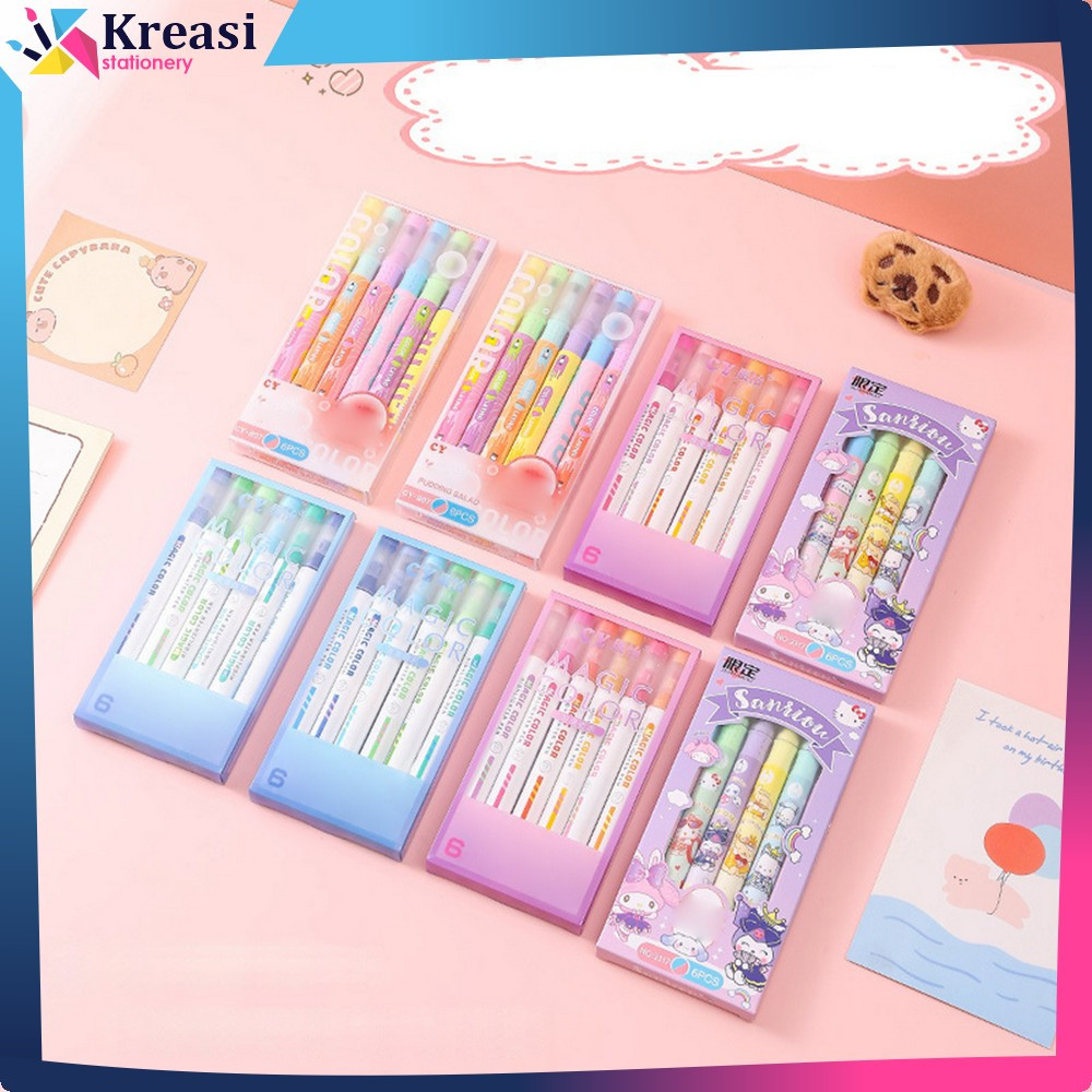 

Penanda Teks Highlighter Pastel 2 Sisi Alat Tulis Sekolah / Spidol Set Isi 6pcs 12 Warna Serbaguna/ Pen Marker dengan Ujung 2 Tip Kreasi Stationery A114