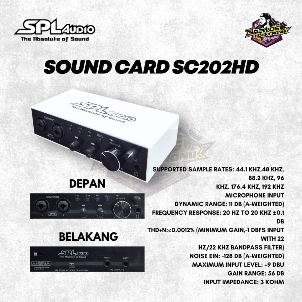 ORIGINAL PRODUK BREWOG SPL AUDIO SOUNDCARD SC202HD