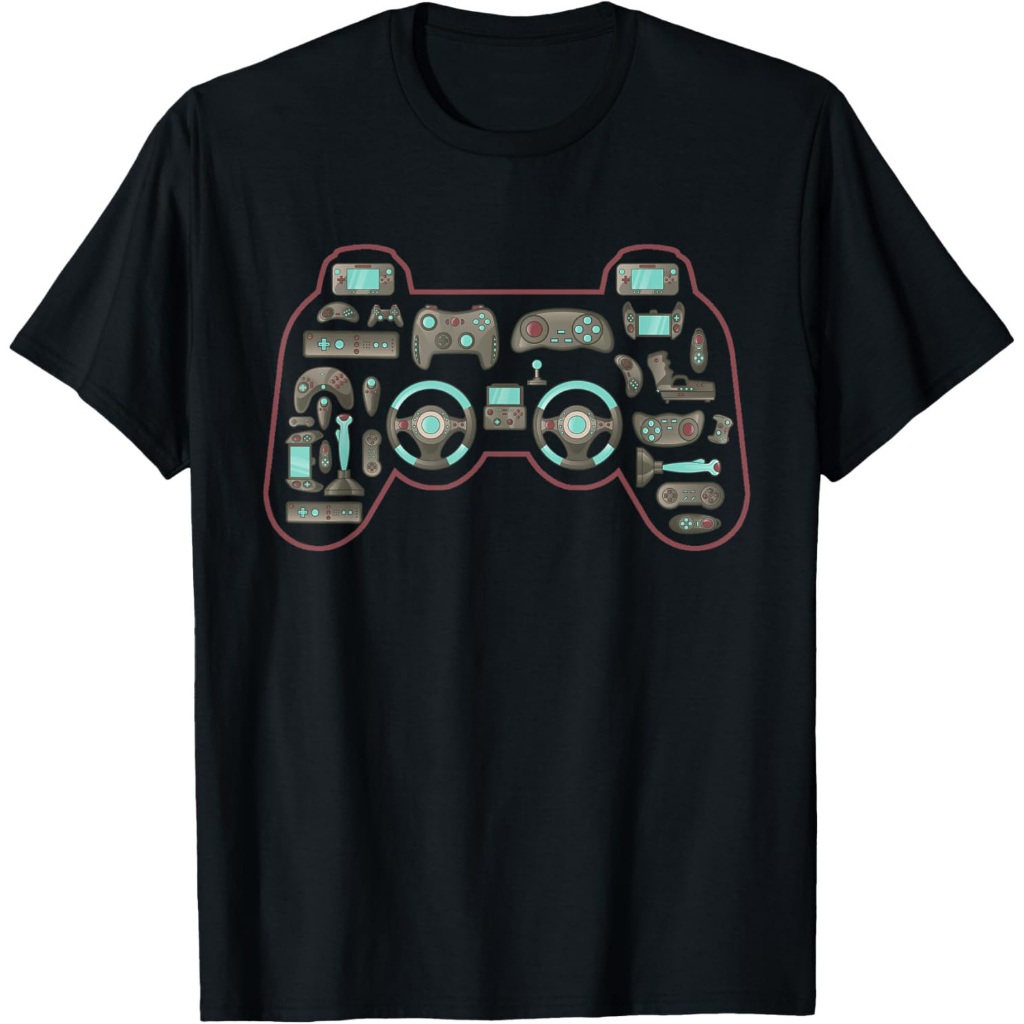 Kaos Ikon Gamepad Bentuk Kontroler Game Vintage