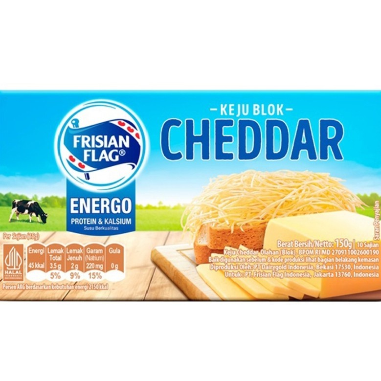 

Frisian Flag Keju Cheddar Blok 150 g