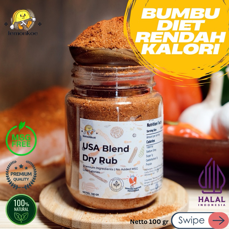 

Lemonkoe Bumbu Marinasi Kering USA Blend Steak Rendah Kalori Diet Obesitas Enak