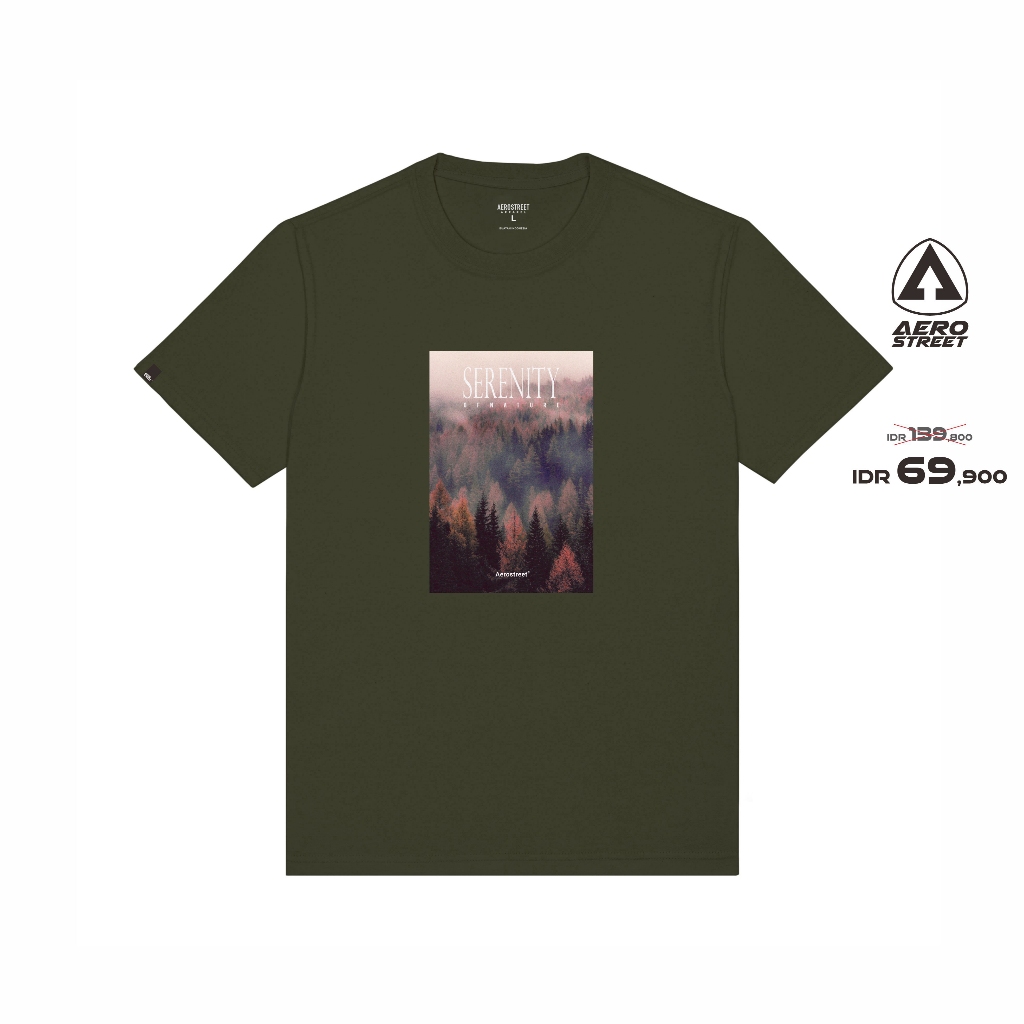 Aerostreet T Shirt Serenity Hijau Army Kaos T Shirt AACAA