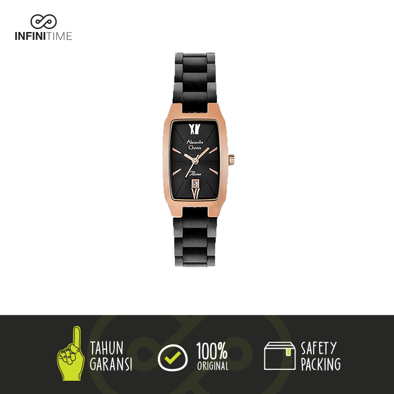 Jam Tangan Alexandre Christie AC 2455 Black Rosegold Wanita