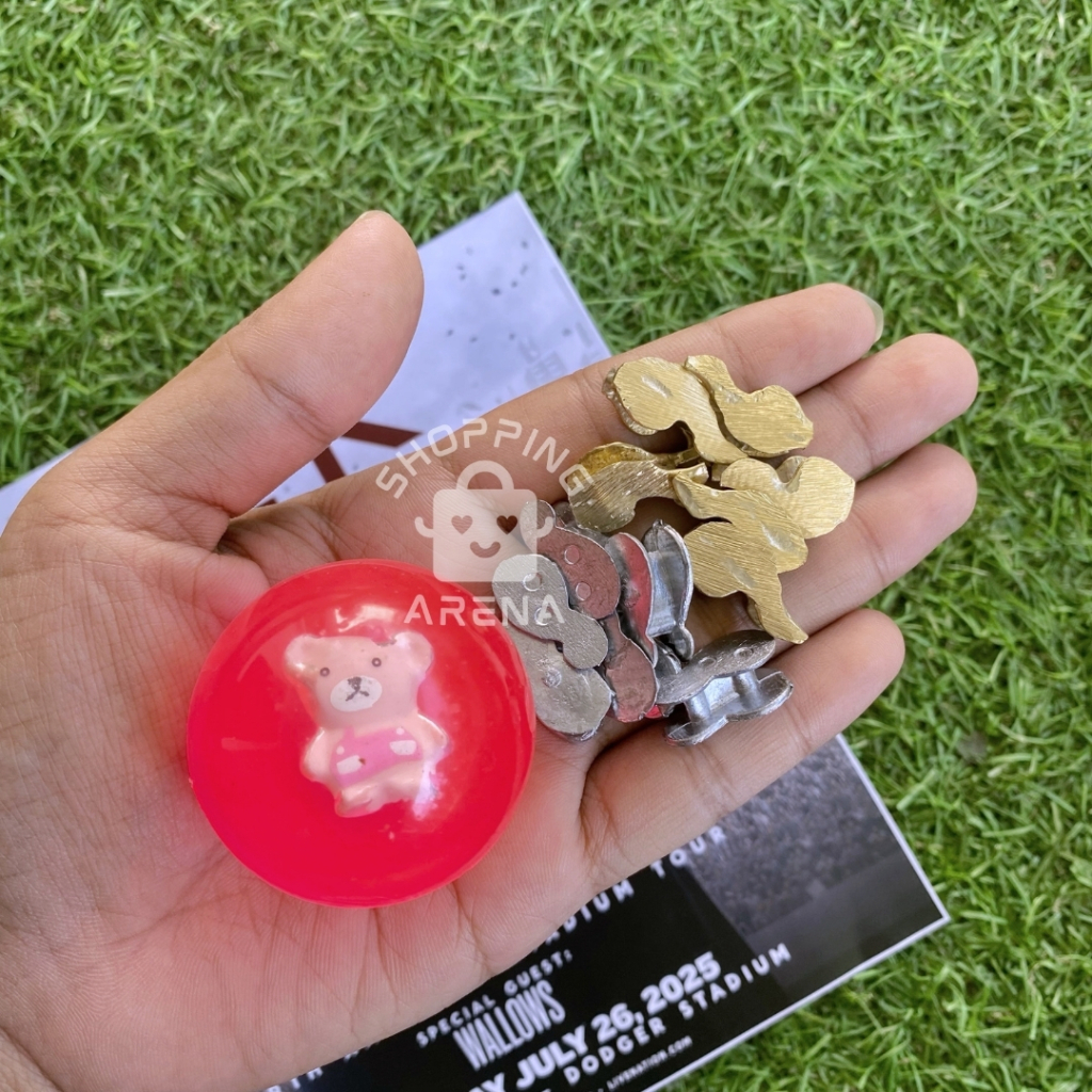 Set 6 Pcs Biji Bekel + Bola JUMBO Warna Gold Silver Permainan Bekalan Game Tradisional Anak Mainan L