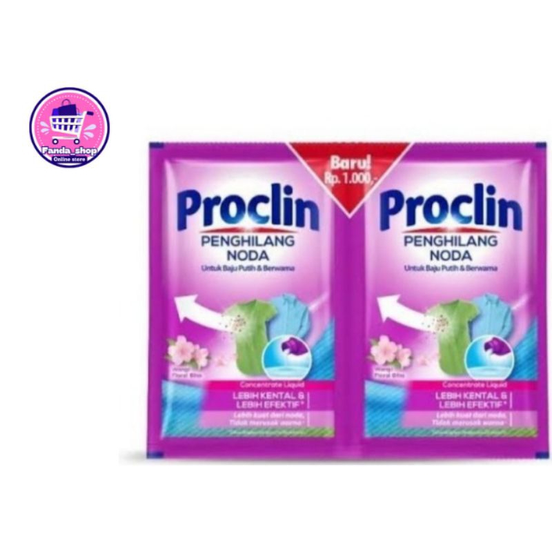 PROCLIN WARNA Penghilang Noda Baju Berwarna / PROCLIN Sachet /PROCLIN Sachet (1 Renteng - 24Sachet)