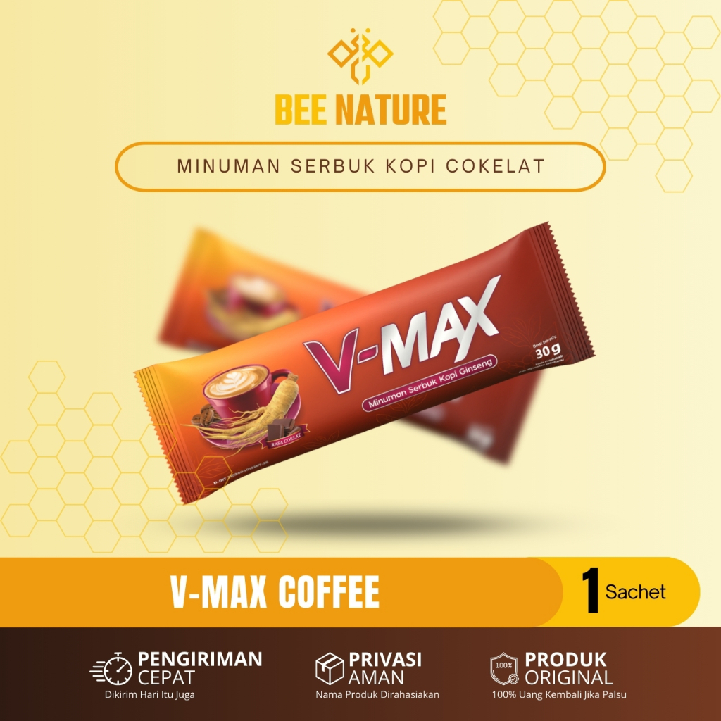 

V-MAX Kopi Ginseng Rasa Cokelat For Women Kemasan 1 Sachet