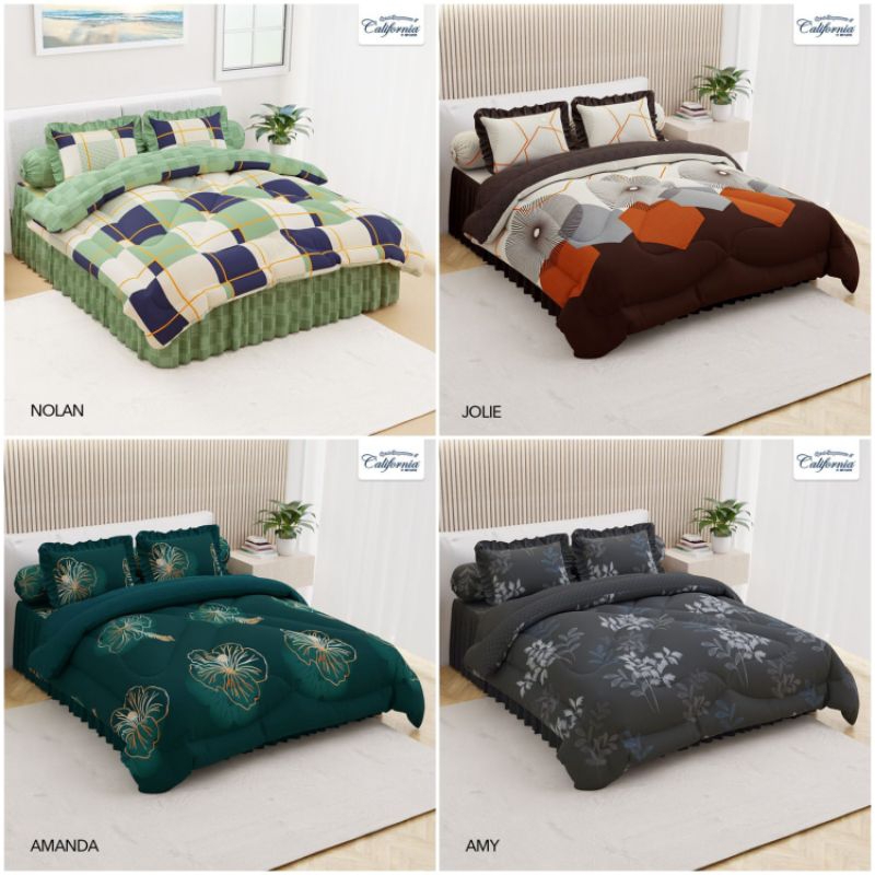 Satu Set Bedcover California (Rumbai) UK 180x200 / Bed Cover California