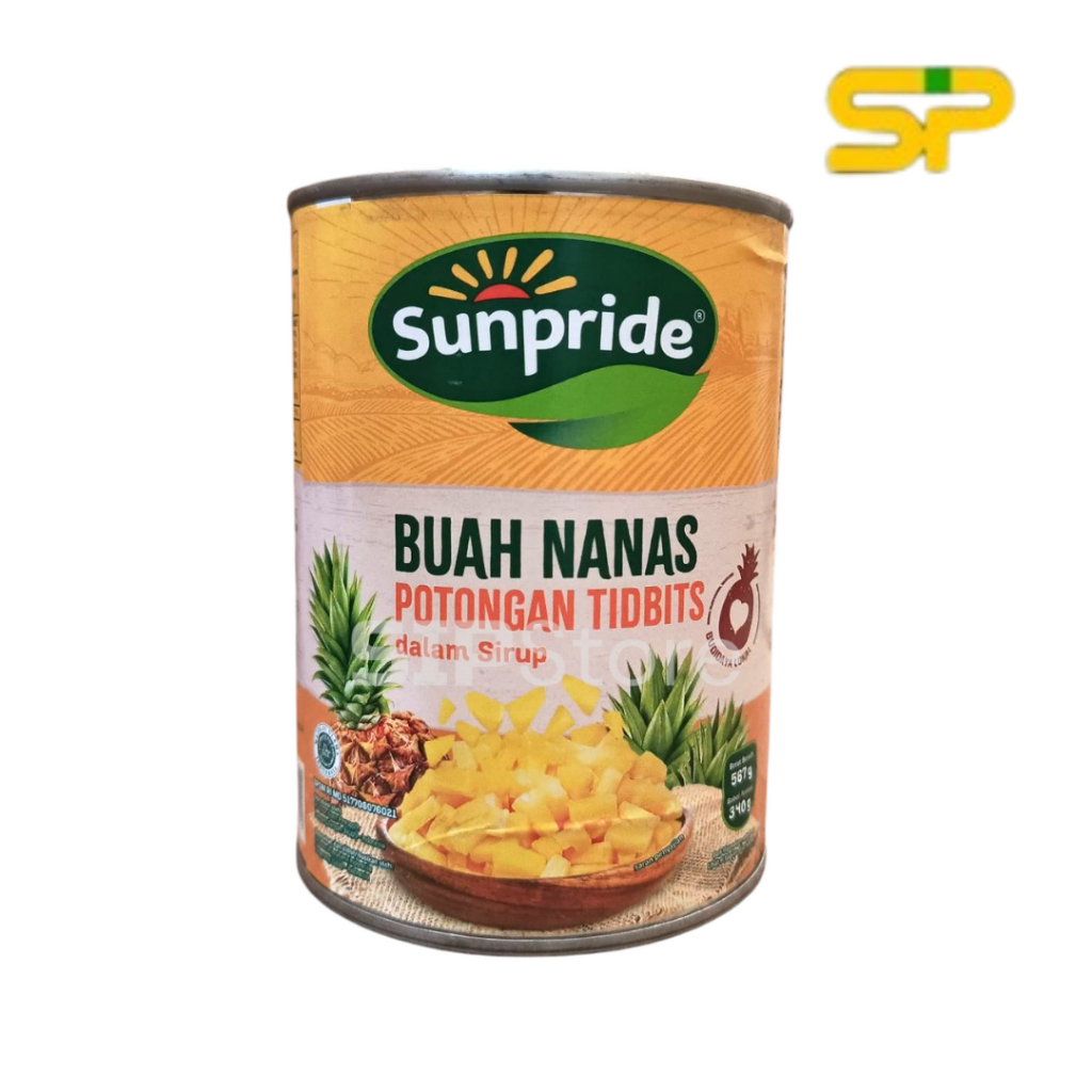 

SUNPRIDE TITBITS IN SYRUP 565gr / Buah Nanas Segar dengan Sirup / Potongan Buah Nanas Kecil-Kecil [KALENG]