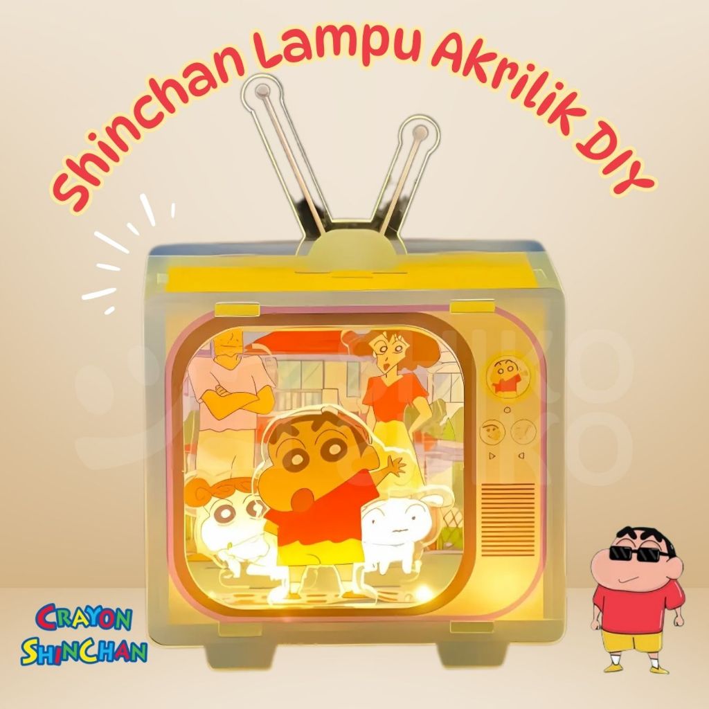 ALOsc Lampu Akrilik Handmade DIY Acrylic Kerajinan Tangan Shinchan Shin-chan TV television Dekorasi 
