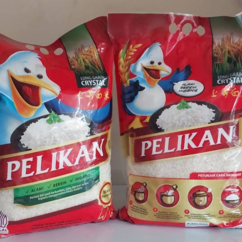 

Beras Pelikan kemasan 5kg 2bag