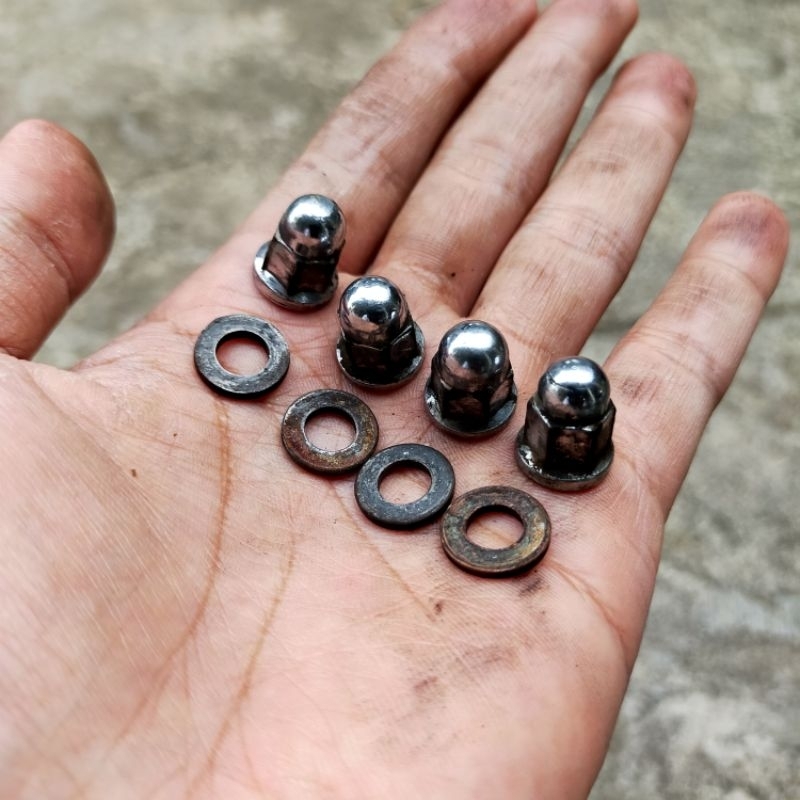 Mur dan Ring Kop Head Kepala Drat 11 Silinder Blok Garuda 108 125 CC Bangau Kanzen Viar Tossa Jialin
