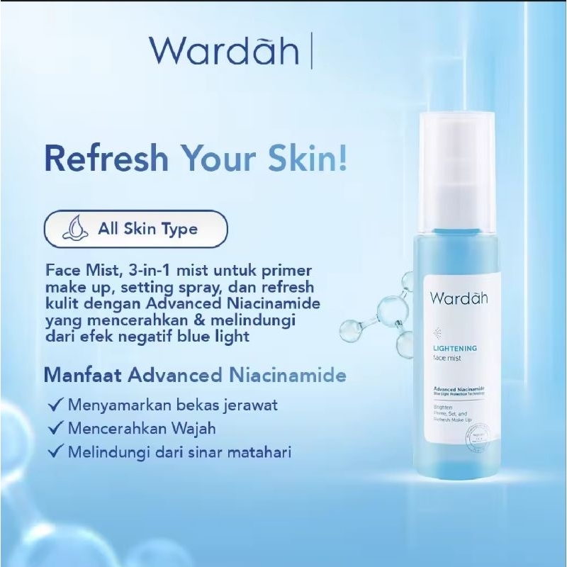 Wardah Lightening Face Mist Spray 60ML Penyegar Wajah