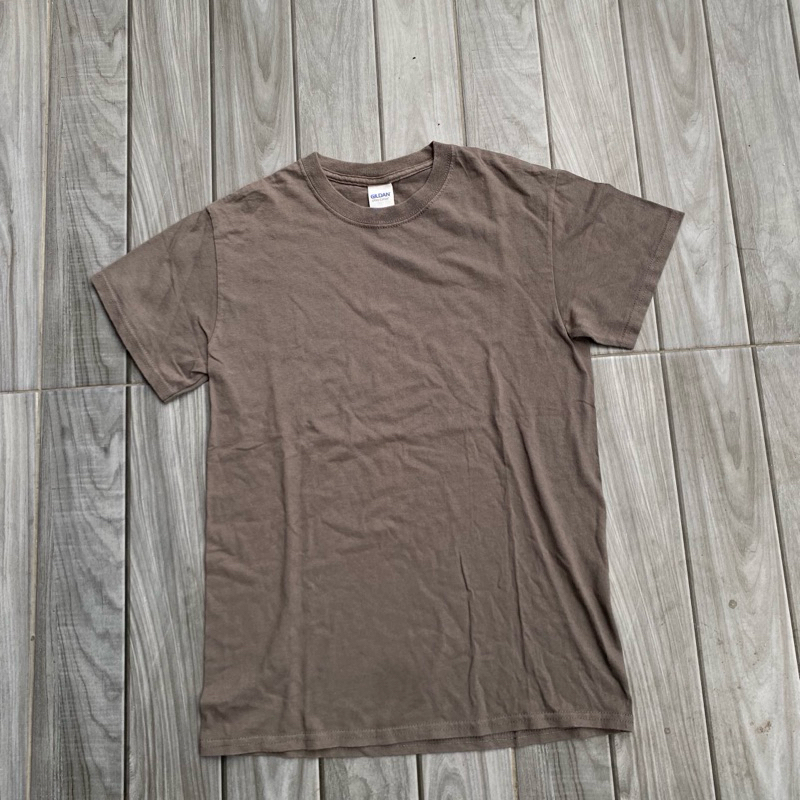 kaos polos gildan ultra cotton mocca brown