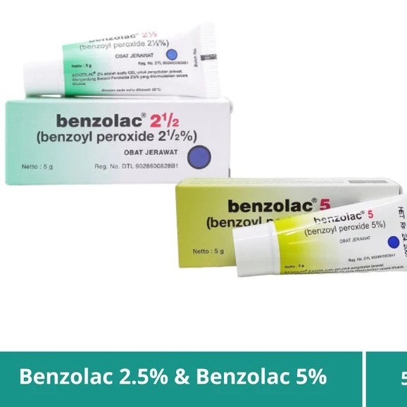 BENZOLAC 2,5 - BENZOLAC 5 gel obat jerawat 5gr