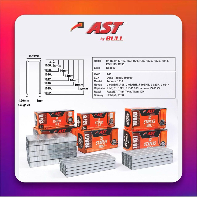 

Isi Staples 13/8 AST Refill Stapler Steples Tembak 8mm AST