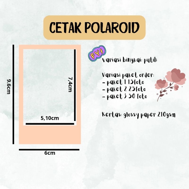 CETAK FOTO POLAROID/POLAROID/CETAK FOTO/BINGKAI POLAROID