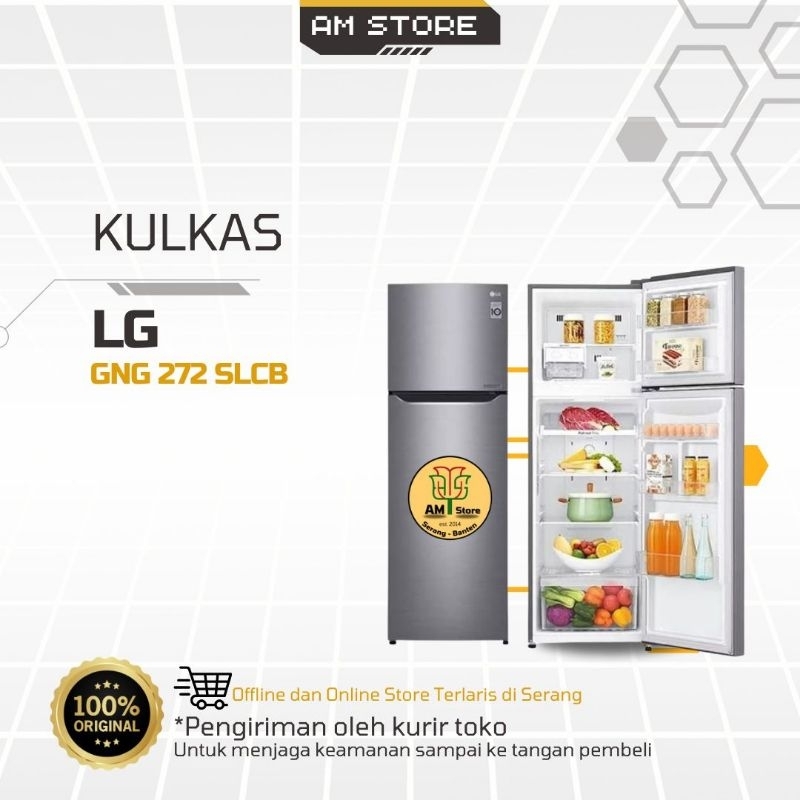 Kulkas LG 2pintu GNG 272 SLCB/Lemari ES LG