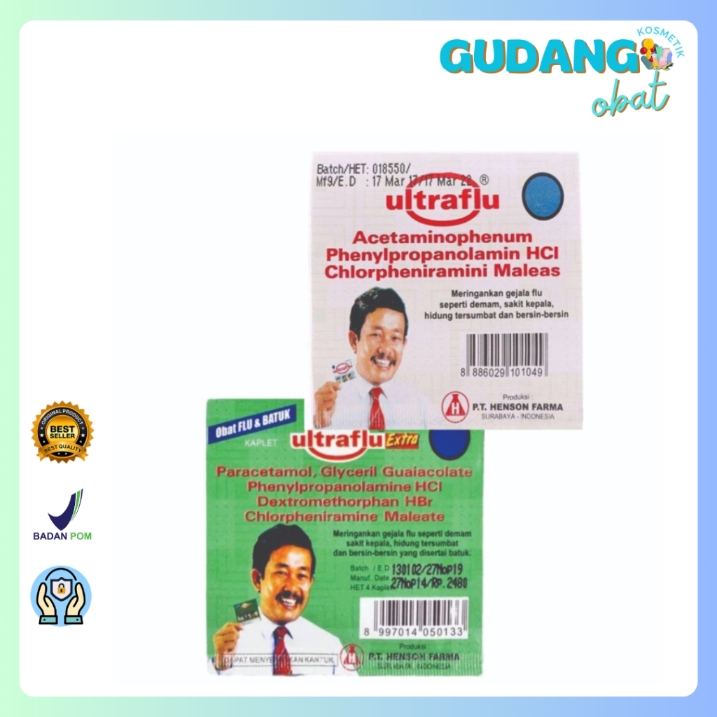 Ultraflu Tablet 4's, Ultraflu Extra 4's - Obat Flu, Obat Pilek
