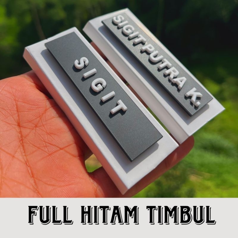 

Papan Nama Timbul - Nametag Timbul full hitam