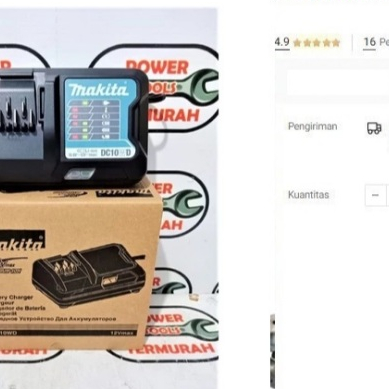 

Charger Baterai MAKITA DC 10 WD 197343-0 DC10WD Bor Battery Cordless