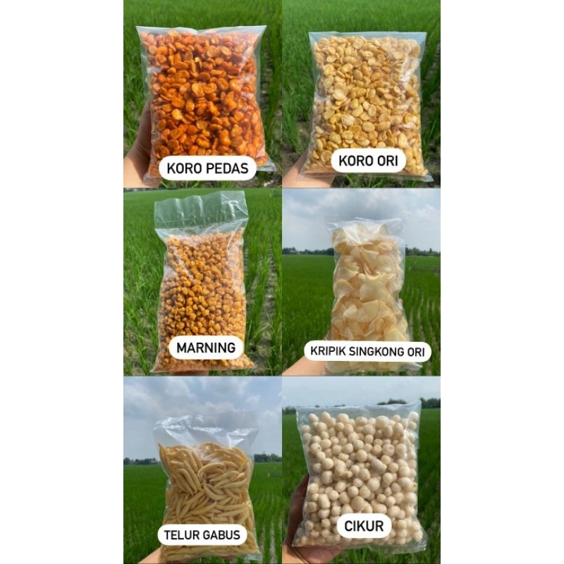 

Aneka Snack 250 gr lengkap asin gurih pedas dan manis