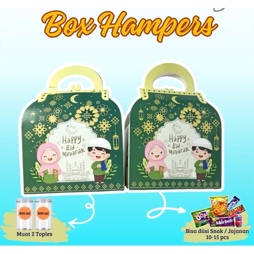 

[FREE AMPLOP] BOX HAMPERS LEBARAN MUAT TOPLES TABUNG/ DUS HAMPERS IDUL FITRI/ KOTAK KUKER LEBARAN