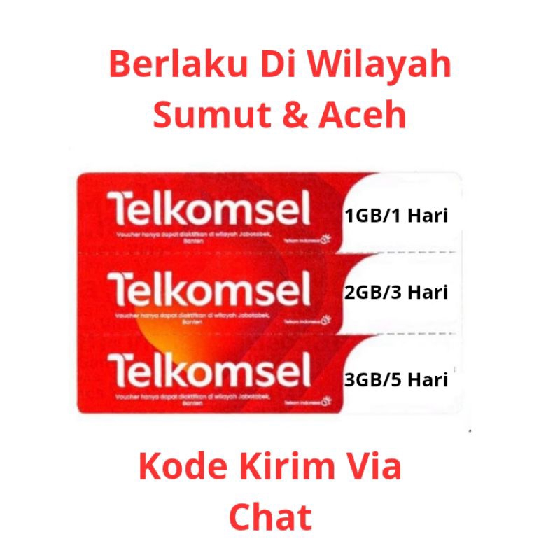 Termurah | Voucher Internet Telkomsel Sumut & Aceh (Kode Kirim Via Chat)