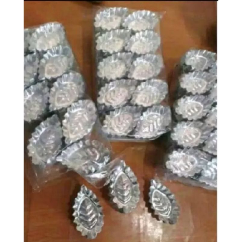 cetakan kue nastar daun besar bahan alumunium 40pcs