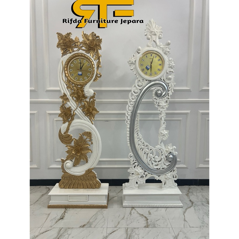 REAL PICT  Jam Hias Ukir Jati Kombinasi ( Jam Hias Ukir Murah, Jam Jati, Jam Ukir Jati )