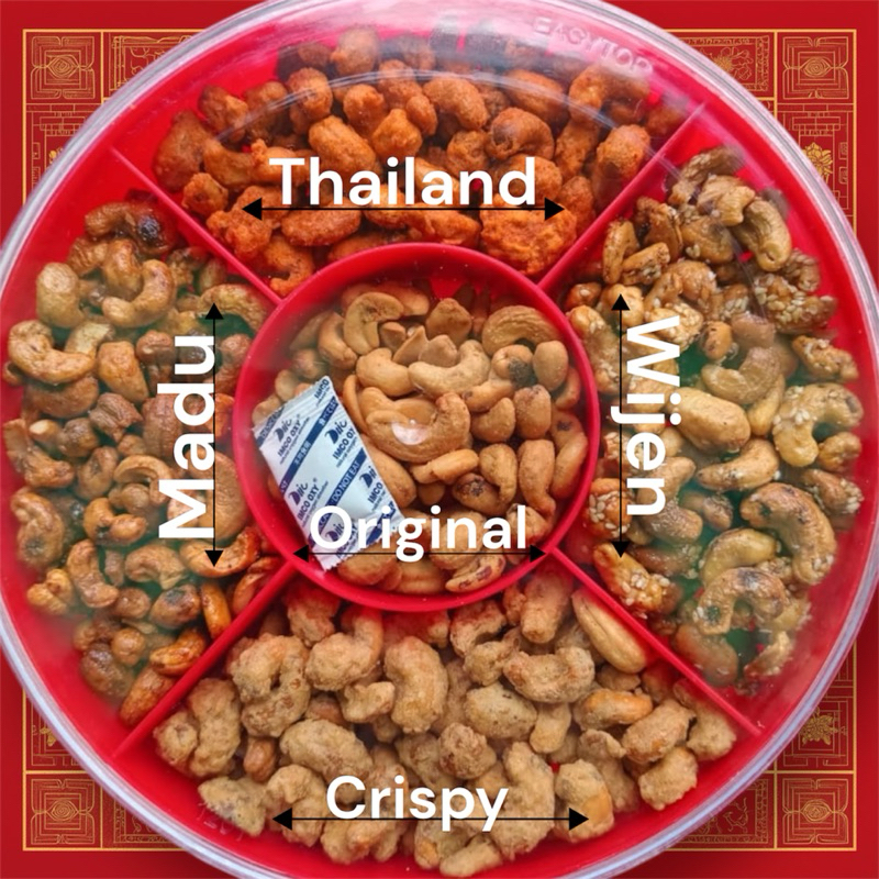 

Kacang mede tray 5 Rasa / Kacang mede murah tray 5 variant murah