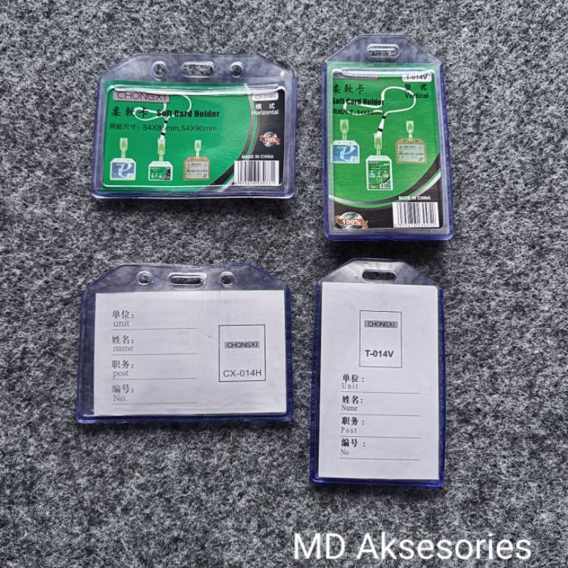 

Tempat Kartu Id Card Transparan 2 Sisi Murah Holder Bahan PVC