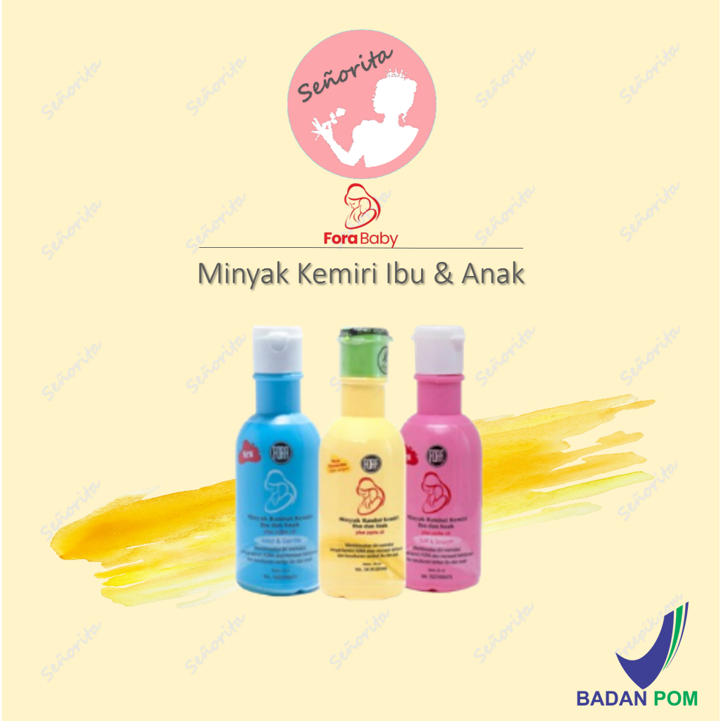 FORA Minyak Kemiri Penyubur Penumbuh Rambut Bayi Minyak Kemiri Murni BPOM 65ml