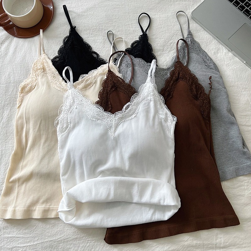 NIFTY.CO Tanktop Bra With Cup Panjang Premium Long Singlet Atasan Wanita Renda Bunga